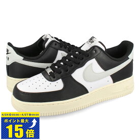 [要エントリーで最大P15倍 4/24(水)20:00～4/27(土)9:59] NIKE AIR FORCE 1 LOW ナイキ エア フォース 1 ロー 海外限定 日本未発売モデル メンズ スニーカー ローカット WHITE/LIGHT SILVER ブラック FQ6848-101