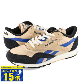 [要エントリーで最大P15倍 4/24(水)20:00～4/27(土)9:59] Reebok CLASSIC NYLON VINTAGE リーボック クラシック ナイロン ヴィンテージ メンズ WEATHERED BEIGE/CORE BLACK/VECTOR BLUE ベージュ gw4340