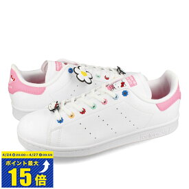 [要エントリーで最大P15倍 4/24(水)20:00～4/27(土)9:59] adidas STAN SMITH J HELLO KITTY アディダス スタンスミス J ハローキティ レディース スニーカー ローカット FTWR WHITE/FTWR WHITE/BLISS PINK ホワイト id7230