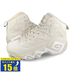 [要エントリーで最大P15倍 4/24(水)20:00～4/27(土)9:59] FILA MB MASHBURN フィラ MB マッシュバーン メンズ レディース スニーカー ハイカット BEIGE/BLUE ベージュ mfw23027-912