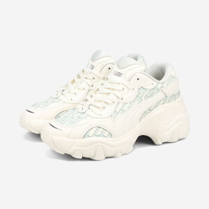 yvCX_Ez PUMA PULSAR WEDGE WMNS MONOGRAM v[} pT[ EFbW EBY mO fB[X Xj[J[ [Jbg WARM WHITE/GLACIAL GREY/SILVER zCg 402240-02
