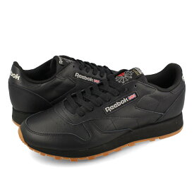 【楽天スーパーSALE】 15時迄のご注文で即日発送可 Reebok CLASSIC LEATHER リーボック クラシック レザー メンズ レディース ローカット CORE BLACK/PURE GREY 5/REEBOK RUBBER GUM-03 ブラック グレー ガム 黒 gy0954