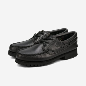 TIMBERLAND 3 EYE LUG HANDSEWN BOAT SHOE �e�B���o�[�����h �X���[�A�C ���O �n���h�\�[�� �{�[�g �V���[�Y �����Y ���J�V�� �f�b�L�V���[�Y ALL OVER BLACK �u���b�N A2PDQ-ANI