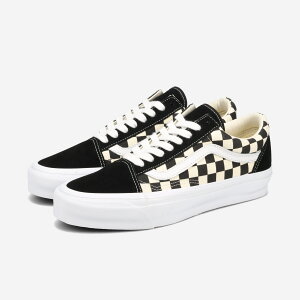 VANS OLD SKOOL 36 oY I[hXN[ 36 Y fB[X Xj[J[ [Jbg LX CHECKERBOARD BLACK/OFF WHITE ubN VN000CQD2BO