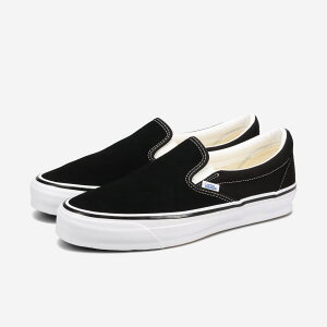 VANS LX CLASSIC SLIP-ON �o���Y LX �N���V�b�N �X���b�|�� �����Y ���f�B�[�X �X���b�|�� BLACK/WHITE �u���b�N VN000D5AY28