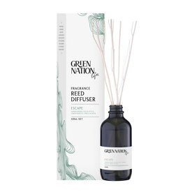 送料無料 グリーンネイションライフ リードディフューザー 120ml 【 フレグランス ディフューザー アロマ 芳香剤 ガラスボトル 部屋 トイレ 寝室 ボタニカル エッセンシャルオイル スティック ブランチ シンプル おしゃれ プレゼント ギフト ポイント10倍 】お中元