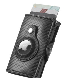 AirTagケース 財布 革 カードケース メンズ 薄型 ミニ財布 ウォレット レザー スリム 大容量 シンプル 送料無料 紛失防止 ギフト 父