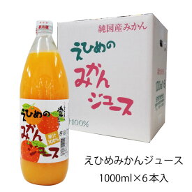 えひめのみかんジュース 瓶 1L×6本入 1箱 愛媛みかんジュース ストレート 無添加 伯方果汁 蜜柑ジュース ミカンジュース