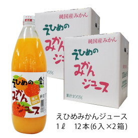 愛媛 みかんジュース 伯方果汁 えひめのみかんジュース 瓶 1L まとめ買い 6入×2箱 計12本