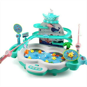 2in1魚釣りゲーム 磁気釣り 釣りおもちゃ 電動回転 フィッシング 水遊び 競争ゲーム 音楽 お風呂 流れる水 室内遊び 卓上ゲーム 子供用 知育おもちゃ 男の子 女の子 誕生日 クリスマス プレゼ