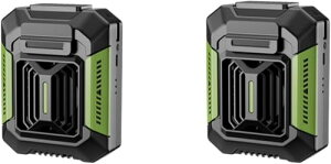 腰掛け扇風機 ベルトファン 携帯扇風機 【首掛け/腰掛け/卓上/手持ち 4WAY】超強風3段階風量 懐中電灯付 静音 軽量 暑さ対策 熱中症対策 通勤 通学 屋外作業 アウトドア (緑*2)