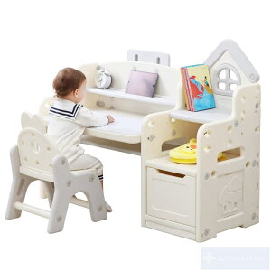 4IN1キッズデスク キッズチェア ブロックテーブル ホワイトボード 高さ調整 角度調整 収納付き キッズデスク キッズチェア 1~10才 子供用テーブル 子供机 テーブルセット 学習デスク 机 幼児