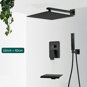 隠しシステムを備えたバスルームの埋め込み式シャワーの蛇口セット,滝,浴槽の蛇口