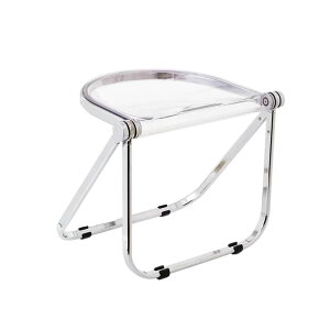 フレームチェア 折りたたみ椅子 パイプ椅子 韓国インテリア 韓国クリア家具 北欧 レトロ 室内 屋外 幅55x奥行44x高さ47cm (透明)