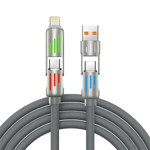 4in1�}���[�d�P�[�u�� 240W �}���[�d �����[�d �ϋv�� USB�V���R���P�[�u�� TYPE-C iPhone 1M LED���C�g PD3.1 �P�[�u�� 480Mbps type-c�P�[�u�� �����\�`�b�v �f�[�^�]�� �f���ɋ��� �������� iPhone16/iPhone15/