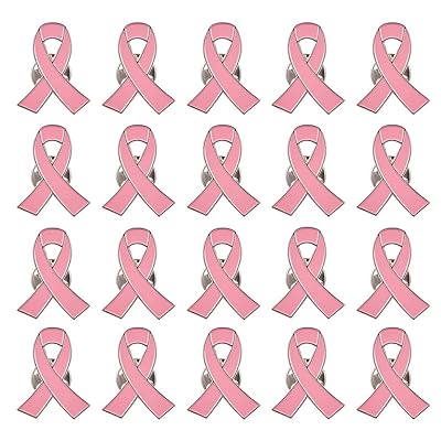 WANDICピンクリボンブローチ, 20個 乳がん意識 ラペルピン, ピンク
