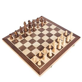 KOKOSUN チェスセット 国際チェス 木製 マグネット式 折りたたみチェスボード 収納便利 (L)