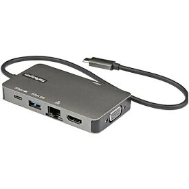 StarTech.com USB Type-Cマルチ変換アダプター/USB-C - 4K30Hz HDMI または 1080p VGA/100W Power Deliveryパススルー対応/5Gbps USBポート x3/ギガビット有線LAN/USB