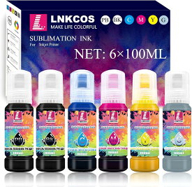 600ML 昇華インク ワイドフォーマットスーパータンクプリンター用 6色 6×100ML BK PB C M Y K グレー タンクにインクを多く含む大きなボトル