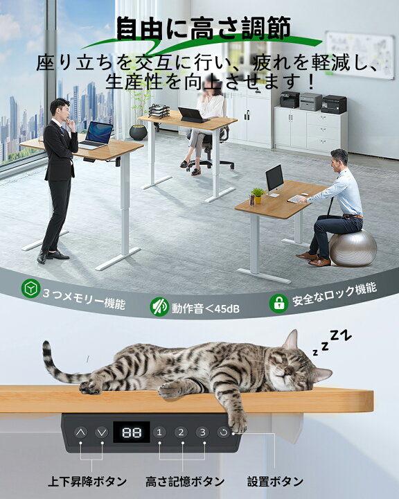 楽天市場】LSTLIFE 昇降デスク スタンディングデスク 電動 昇降式 