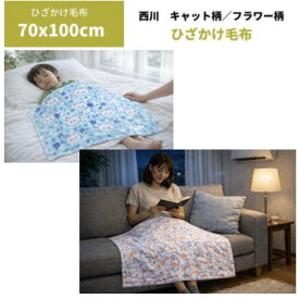 毛布 ケット 西川 D-seed ネコ柄 ひざ掛け毛布　サイズ 70×100cm ブランケット ポリエステル100% ひざかけ ねこ柄　クォーターケットギフト ラッピング無料