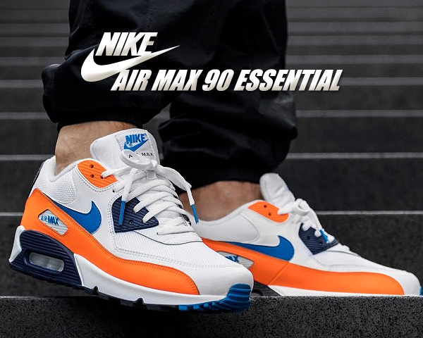 nike air max 90 essential orange blue
