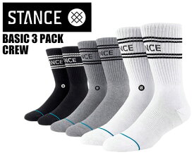 お得な割引クーポン発行中!!【あす楽 対応!!】【スタンスソックス 3足パック】STANCE BASIC 3 PACK CREW MULTI a556d20sro-mul 靴下 3足パック クルーソックス ブラック ホワイト グレー