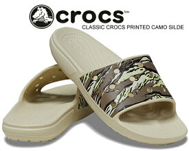 お得な割引クーポン発行中!!【あす楽 対応!!】【クロックス クラシック カモプリント スライド】crocs CLASSIC CROCS PRINTED CAMO SILDE BONE 207280-2y2 サンダル タイガーカモ ボーン