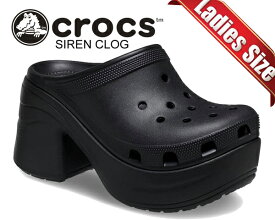 お得な割引クーポン発行中!!【あす楽 対応!!】【送料無料 クロックス サイレン クロッグ】crocs SIREN CLOG BLACK 208547-001 レディース ミュール サンダル 厚底 ブラック ハイヒール