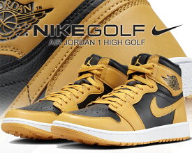 お得な割引クーポン発行中!!【送料無料 ナイキ エアジョーダン 1 ハイ ゴルフ】NIKE AIR JORDAN 1 HIGH GOLF pollen/black-white dq0660-700 ポレン ゴルフシューズ AJ1 ハイカット スパイクレス POLLEN イエロー ブラック