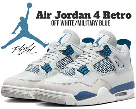 お得な割引クーポン発行中!!【送料無料 ナイキ エアジョーダン 4 レトロ】NIKE AIR JORDAN 4 RETRO MILITARY BLUE off white/military blue fv5029-141 スニーカー AJIV ミリタリーブルー