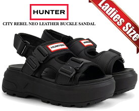【ハンター ユニセックス シティ リベル ネオ レザー バックル サンダル ブラック】HUNTER U CITY REBEL NEO LEATHER BUCKLE SANDAL BLACK ufd3109lea-blk