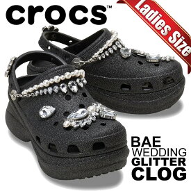 [最短即日発送!! & お得なクーポン!!] 【クロックス ベイ ウェディング グリッター クロッグ ブラック】crocs BAE WEDDING GLITTER CLOG BLACK