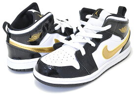 お得な割引クーポン発行中!!【あす楽 対応!!】【ナイキ ジョーダン 1 トドラー】NIKE JORDAN 1 MID SE(TD) black/metallic gold-white bq6933-007 スニーカー キッズ AJ1 ブラック ホワイト ゴールド