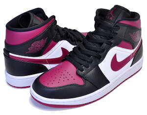 ȊN[|s!yiCL GAW[_ 1 ~bhzNIKE AIR JORDAN 1 MID black/noble red-white 554724-066 Xj[J[ AJ1 BRED TOE Y