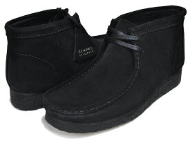 お得な割引クーポン発行中!!【あす楽 対応!!】【クラークス ワラビー ブーツ】CLARKS WALLABEE BOOT BLACK SUEDE 26155517 ブラックスウェード 靴 カジュアル スエード