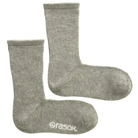 お得な割引クーポン発行中!【ラソックス ベーシック クルーソックス】rasox BASIC CREW MADE IN JAPAN GREY ba220cr01-800 L字型 靴下 グレー テーパー構造 クルー丈 コットン素材 無地