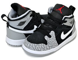 お得な割引クーポン発行中!!【あす楽 対応!!】【ナイキ ジョーダン 1 ミッド トドラー SE】NIKE JORDAN 1 MID SE(TD) black/university red-white dm6217-016 キッズ スニーカー AJ1 子供靴 エレファント ブラック グレー