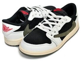 [ ポイント5倍&最大2000円OFFクーポン ] 【ナイキ ジョーダン1 ロー トドラー SP トラビススコット】NIKE JORDAN 1 LOW OG SP (TD) TRAVIS SCOTT sail/university red-black dz5908-106 キッズ スニーカー 子供靴 MEDIUM OLIVE オリーブ