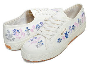 [ �|�C���gUP & �ő�2000�~OFF�N�[�|�� ] �y�X�y���K 2750�zSUPERGA 2750 ORGANIC FLOWERS EMBROIDERY WHITE AVORIO-BLUE-PINK s6133dw-a1h ���f�B�[�X �X�j�[�J�[ �I�[�K�j�b�N �t�����[