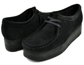 お得な割引クーポン発行中!!【あす楽 対応!!】【クラークス ワラクラフトビー】CLARKS WALLACRAFT BEE BLACK SUEDE 26173497 ブラックスエード レディース 厚底 ウエッジ