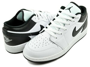 お得な割引クーポン発行中!【ナイキ エアジョーダン 1 ロー ガールズ】NIKE AIR JORDAN 1 LOW(GS) white/black-wht 553560-132 レディース スニーカー ホワイト ブラック オルカ