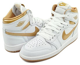 お得な割引クーポン発行中!!【あす楽 対応!!】【ナイキ ジョーダン 1 レトロ ハイ OG プレスクール】NIKE JORDAN 1 RETRO HIGH OG (PS) white/metallic gold fd2597-107 子供靴 キッズ スニーカー ホワイト メタリックゴールド