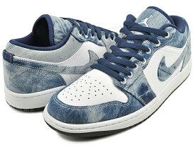 [ ポイント5倍&最大2000円OFFクーポン ] 【ナイキ エアジョーダン 1 ロー SE】NIKE AIR JORDAN 1 LOW SE WASHED DENIM wht/wht-midnight navy cz8455-100 ウォッシュドデニム スニーカー AJ1 ホワイト ミッドナイト ネイビー 海外限定