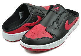 お得な割引クーポン発行中!!【あす楽 対応!!】【ナイキ エアジョーダン ミュール ゴルフ】NIKE AIR JORDAN MULE GOLF black/versity red-white fj1214-001 BRED ブラック バーシティーレッド サンダル スリッポン スパイクレス AJ1