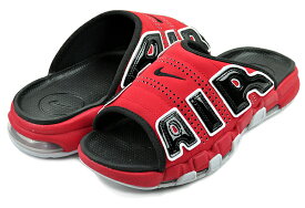 お得な割引クーポン発行中!!【あす楽 対応!!】【ナイキ エア モアアップテンポ スライド】NIKE AIR MORE UPTEMPO SLIDE university red/white-black fj6036-600 サンダル モアテン ユニバーシティレッド ブラック ホワイト BULLS ブルズ