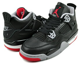 [ ポイントUP & 最大2000円OFFクーポン ] 【ナイキ エアジョーダン 4 レトロ ガールズ】NIKE AIR JORDAN 4 RETRO (GS) BRED REIMAGINED black/fire red-cement grey fq8213-006 スニーカー AJ4 ブレッド リイマジンド