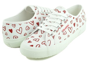 [ �|�C���gUP & �ő�2000�~OFF�N�[�|�� ] �y�X�y���K 2750�zSUPERGA 2750 VEGAN MATERIAL CUTE HEARTS PRINT WHITE/RED HEARTS s81428w-a15 �L���[�g �n�[�g �z���C�g ���b�h ���f�B�[�X �X�j�[�J�[