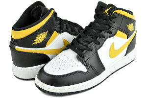 ȊN[|s!!yiCL GAW[_ 1 ~bh K[YzNIKE AIR JORDAN 1MID(GS) white/pollen-black 554725-177 fB[X zCg | ubN