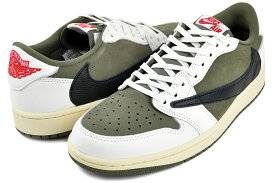 [最短即日発送!! & お得なクーポン!!] 【ナイキ エアジョーダン 1 ロー OG トラビス・スコット】NIKE AIR JORDAN 1 RETRO LOW OG SP TRAVIS SCOTT Reverse Olive medium olive/black-sail-muslin dm7866-200 リバースオリーブ ミディアム オリーブ ブラックセイル